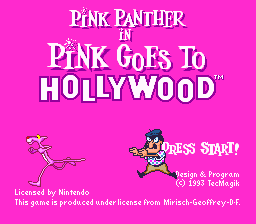 Pink Panther in Pink Goes to Hollywood (USA) Title Screen